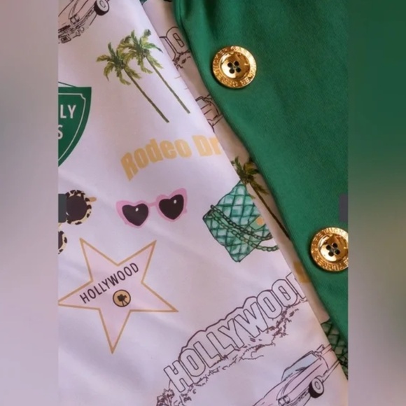 Care Tucker Morrison Interlock Blazer Ivy Green Gold Buttons - Picture 2 of 6